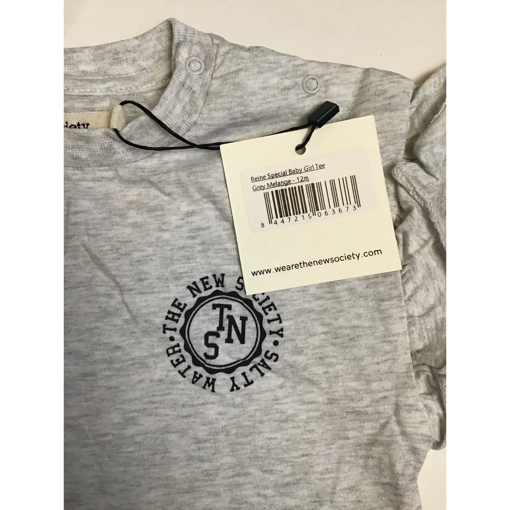 The New Society Baby Gray Melange Reine Special Baby Girl Tee Bloomer Size 12M